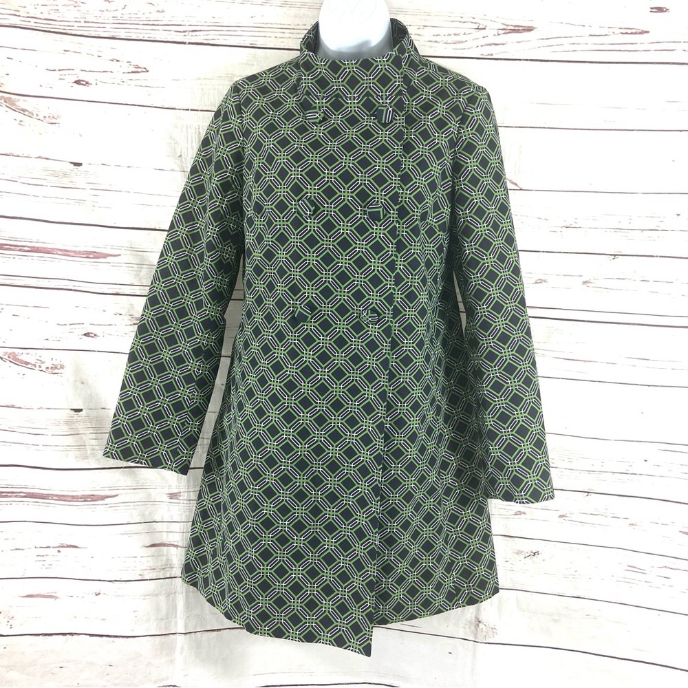 Banana Republic Trench Coat Women’s Medium Navy/Green Double Breasted